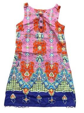 Anthropologie Maeve Pink Orava Bohemian Vibrant Resort Retro Shift Dress Size 6